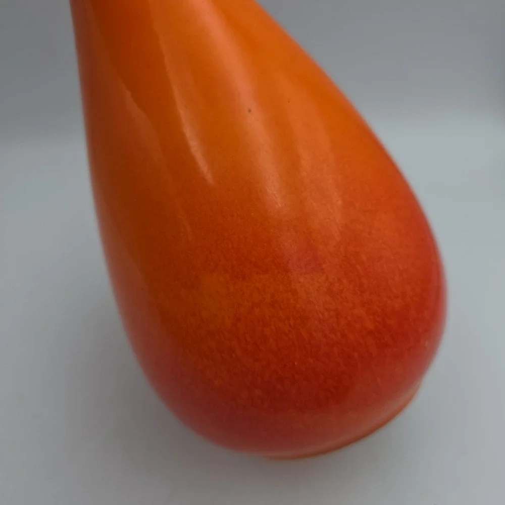 Royal Haeger Pottery Orange Bulb Bud Vase Vintage Mid Century 1960s 15.5